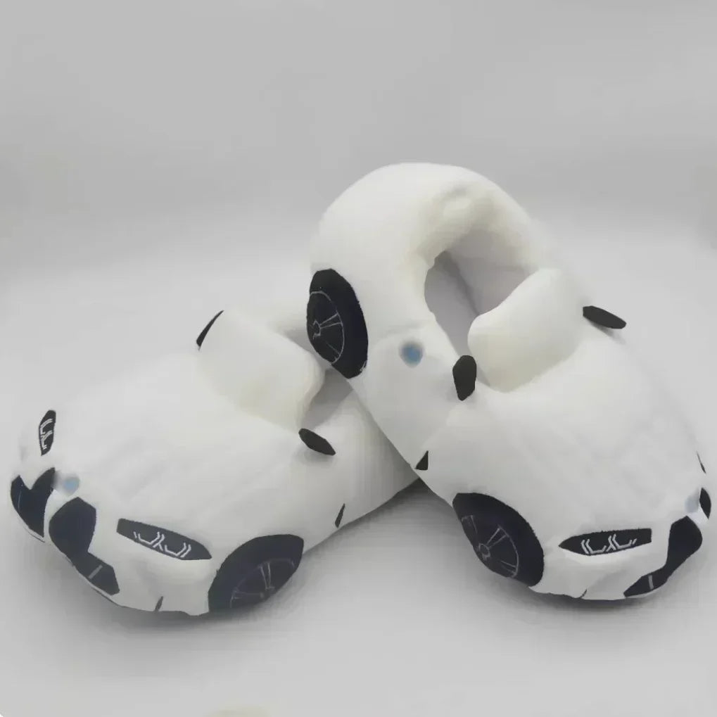 Pantofole di peluche a forma di auto