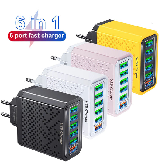 Caricabatterie USB 6 in 1